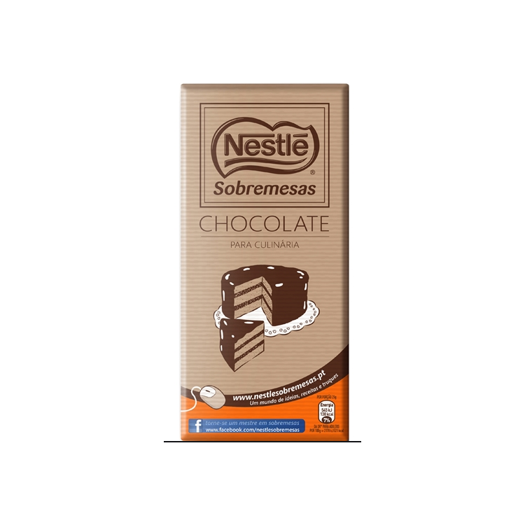 Tablete Chocolate Culinária Nestlé - 44% Cacau - 200 gr
